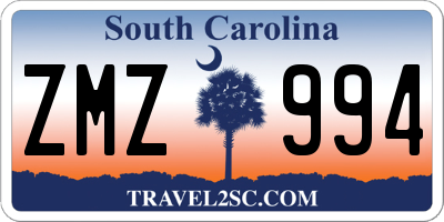 SC license plate ZMZ994