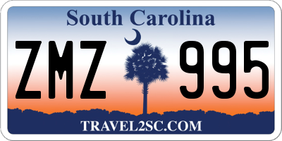 SC license plate ZMZ995
