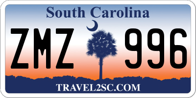 SC license plate ZMZ996