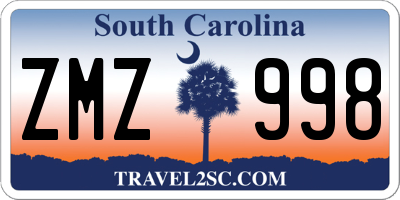 SC license plate ZMZ998