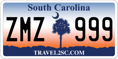 SC license plate ZMZ999