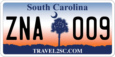 SC license plate ZNA009