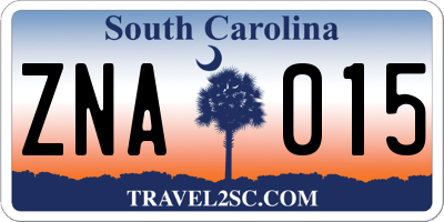 SC license plate ZNA015