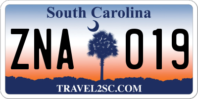 SC license plate ZNA019