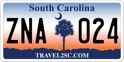 SC license plate ZNA024