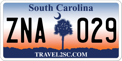 SC license plate ZNA029