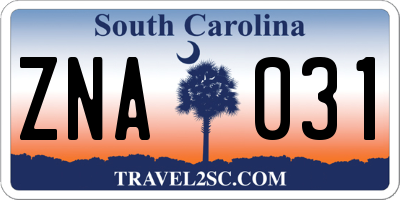 SC license plate ZNA031