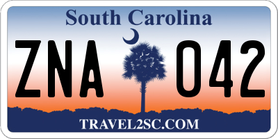 SC license plate ZNA042
