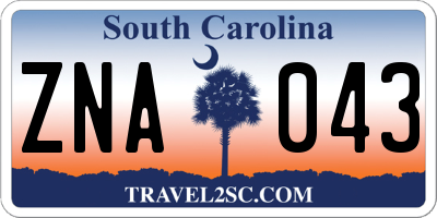 SC license plate ZNA043