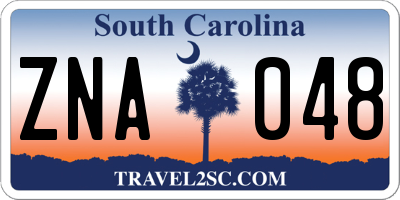 SC license plate ZNA048