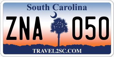 SC license plate ZNA050