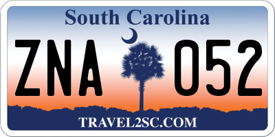 SC license plate ZNA052