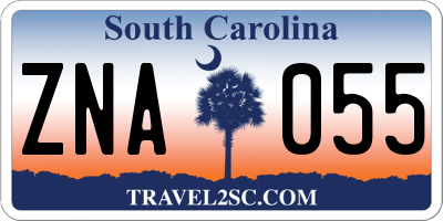 SC license plate ZNA055