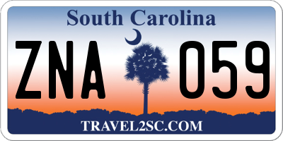 SC license plate ZNA059