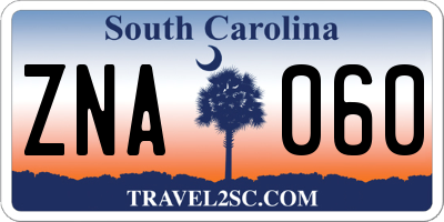 SC license plate ZNA060