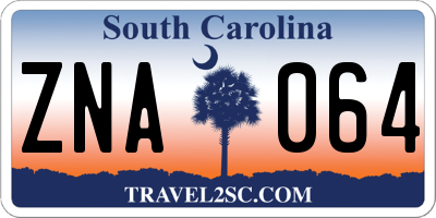 SC license plate ZNA064