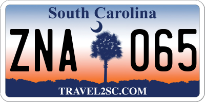 SC license plate ZNA065