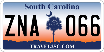 SC license plate ZNA066