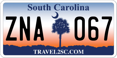 SC license plate ZNA067