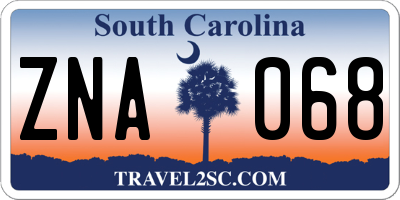 SC license plate ZNA068