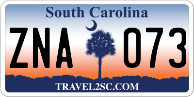 SC license plate ZNA073