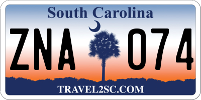 SC license plate ZNA074