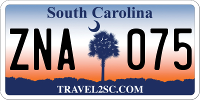 SC license plate ZNA075