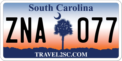 SC license plate ZNA077
