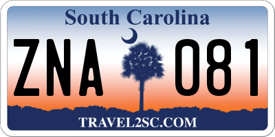 SC license plate ZNA081