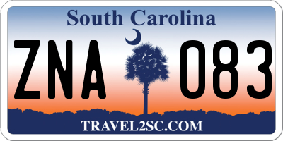 SC license plate ZNA083