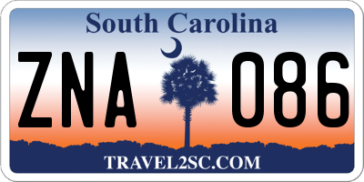 SC license plate ZNA086