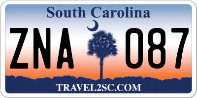 SC license plate ZNA087