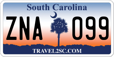 SC license plate ZNA099