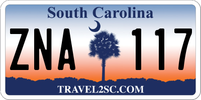 SC license plate ZNA117