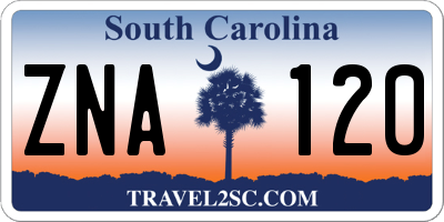 SC license plate ZNA120