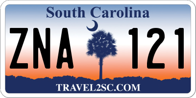 SC license plate ZNA121
