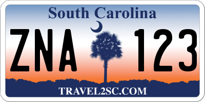 SC license plate ZNA123