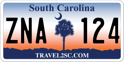 SC license plate ZNA124