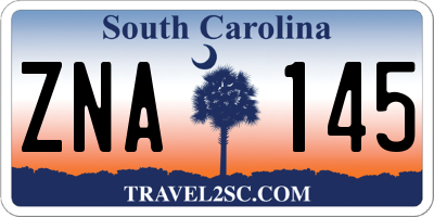 SC license plate ZNA145
