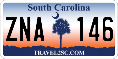 SC license plate ZNA146