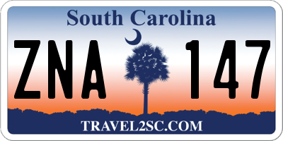 SC license plate ZNA147