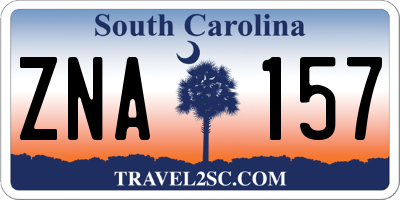 SC license plate ZNA157