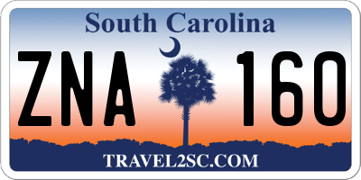 SC license plate ZNA160