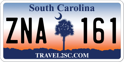 SC license plate ZNA161
