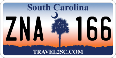 SC license plate ZNA166