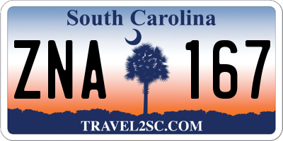 SC license plate ZNA167