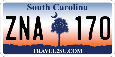 SC license plate ZNA170