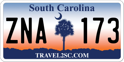 SC license plate ZNA173