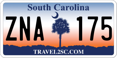 SC license plate ZNA175