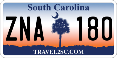 SC license plate ZNA180